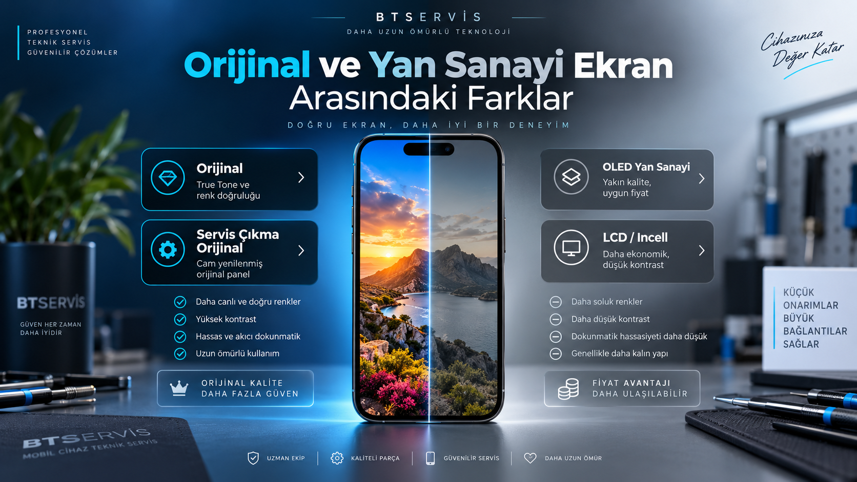 Orijinal ve Yan Sanayi Ekran Arasındaki Farklar